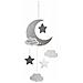 Decorazione Da Appendere Per Bambini, Motivo: Luna E Nuvola, 43 Cm, Grigio - Foto miniatura 1