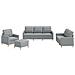 Set Di Divani 4 Pz Con Cuscini Grigio Chiaro In Tessuto - Foto miniatura 2