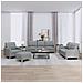 Set Di Divani 4 Pz Con Cuscini Grigio Chiaro In Tessuto - Foto miniatura 1