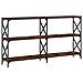 Tavolo Consolle Rovere Fumo 156x28x80,5 Cm In Legno Multistrato - Foto miniatura 2