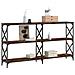 Tavolo Consolle Rovere Fumo 156x28x80,5 Cm In Legno Multistrato - Foto miniatura 3