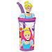 Disney Bicchiere Viola Per Bambine In Plastica Principesse Cenerentola Rapunzel Belle Ariel Bella Addormentata 360 Ml Con Cannuccia E Figura 3d Del Personaggio - Foto miniatura 1