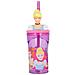 Disney Bicchiere Viola Per Bambine In Plastica Principesse Cenerentola Rapunzel Belle Ariel Bella Addormentata 360 Ml Con Cannuccia E Figura 3d Del Personaggio - Foto miniatura 3