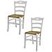 Set 2 Sedie Modello Savoie Per Cucina Bar E Sala Da Pranzo, Robusta Struttura In Legno Di Faggio Color Bianco E Seduta In Paglia - Foto miniatura 1