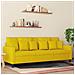 Divano A 3 Posti Giallo 180 Cm In Velluto - Foto miniatura 1