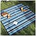 Tovaglia Picnic Pieghevole Strisce Blu e Bianco 200x200 Velluto - Foto miniatura 2