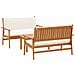 Set di divano da giardino a 3 pezzi con cuscini in legno massello di acacia - Foto miniatura 1