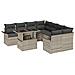Set Divani Giardino 9 Pezzi con Cuscini Grigio Chiaro in Rattan Polietilene - Foto miniatura 1