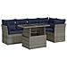 Set Divano da Giardino 6pz con Cuscini Grigio Polyrattan Acacia - Foto miniatura 1