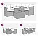Set Divano da Giardino 6pz con Cuscini Grigio Polyrattan Acacia - Foto miniatura 9