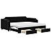 Divano Letto Estraibile con Cassetti Nero 80x200 cm in Tessuto - Foto miniatura 1