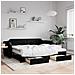 Divano Letto Estraibile con Cassetti Nero 80x200 cm in Tessuto - Foto miniatura 2