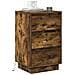 Comodino con LED Rovere Affumicato 39x34.5x65 cm Legno ingegnerizzato - Foto miniatura 3