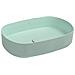 Lavabo Ovale Da Appoggio Senza Troppo Pieno In Ceramica Senza Foro Rubinetto - Menta Opaco - Foto miniatura 1