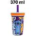 Bicchiere 370 Ml Stitch Per Bambini Dropsafe Con Cannuccia Collezione Aloha, Multicolore - Foto miniatura 2