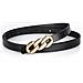 Cintura Da Donna In Pelle Pu Con Otto Fibbie - Accessorio Elegante Per Abiti E Camicie Black - Foto miniatura 2