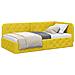 Cornice del letto ad angolo Giallo 100 x 200 cm Velluto - Foto miniatura 3