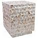Sgabello In Legno E Madreperla Beige 35x35x45h Cm - Foto miniatura 1