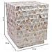 Sgabello In Legno E Madreperla Beige 35x35x45h Cm - Foto miniatura 3
