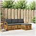 Set divani 4 pcs Naturale e Antracite Legno di Acacia Massello - Foto miniatura 2