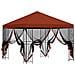 Gazebo da giardino con pareti laterali 3 x 3 m Terracotta - Foto miniatura 4