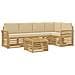 Set di divani da esterno 6 pcs Bianco e Beige 59 x 59 x 37 cm - Foto miniatura 1