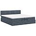 Letto ottomano con materasso Grigio Scuro 200 x 200 cm Velluto - Foto miniatura 8