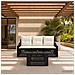 Set Divano da Giardino 4 pz Nero e Bianco Crema polyrattan - Foto miniatura 9