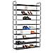 Scarpiera con 10 Ripiani in Metallo e Tessuto non Tessuto Nero - Foto miniatura 3