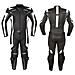 Tuta Pelle Moto Racing Pista Sport 2 Pezzi Divisibile Prese Aria Nero 48 - Foto miniatura 1
