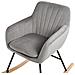 Sedia A Dondolo In Velluto Grigio Liarum - Foto miniatura 10