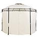 Gazebo In Acciaio E Tessuto Beige Ø368 Cm Safara - Foto miniatura 3