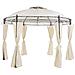 Gazebo In Acciaio E Tessuto Beige Ø368 Cm Safara - Foto miniatura 1