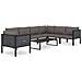 idaXL Divano Angolare Modulare Bracciolo Sinistro Polyrattan Antracite - Foto miniatura 6