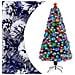 Albero Natale Artificiale LED Bianco e Blu 64 cm Fibra Ottica - Foto miniatura 1