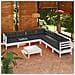 Set Divani Da Giardino 8 Pz Con Cuscini Bianchi Legno Di Pino - Foto miniatura 1