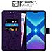 Cadorabo Custodia Compatibile Con Honor 8x In Lilla Scuro Fiore - Coperchio Protettivo In Design Floreale Con Chiusura Magnetica, Funzione Stand E Slot Per Carte - Foto miniatura 3