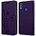 Cadorabo Custodia Compatibile Con Honor 8x In Lilla Scuro Fiore - Coperchio Protettivo In Design Floreale Con Chiusura Magnetica, Funzione Stand E Slot Per Carte - Foto miniatura 8