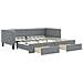 Divano Letto Estraibile Cassetti Grigio Chiaro 90x190cm Tessuto - Foto miniatura 2
