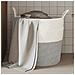 Cestino Portaoggetti Grigio E Bianco 43x38 Cm In Cotone - Foto miniatura 1