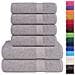 Set Asciugamani 6 Pz Grigio 360 Gsm 100% Cotone - Foto miniatura 2