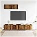 Mobili Tv A Parete 3 Pz Legno Antico 100x30x30 Cm In Truciolato - Foto miniatura 3