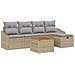 Set di divani da giardino 6 pezzi con cuscini Beige Rattan sintetico - Foto miniatura 1