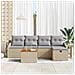 Set di divani da giardino 6 pezzi con cuscini Beige Rattan sintetico - Foto miniatura 3