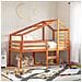 Letto a Soppalco con Tetto Marrone Cera 90x200 cm Legno di Pino - Foto miniatura 2
