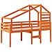 Letto a Soppalco con Tetto Marrone Cera 90x200 cm Legno di Pino - Foto miniatura 3