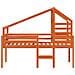 Letto a Soppalco con Tetto Marrone Cera 90x200 cm Legno di Pino - Foto miniatura 4