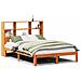 Letto Libreria senza Materasso Marrone Cera 140x200 cm in Pino - Foto miniatura 1
