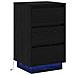 Comodino con LED rovere nero 39x34.5x65 cm in legno ingegnerizzato - Foto miniatura 1