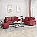 Set di Divani 3 pz con Cuscini Rosso Vino in Similpelle - Foto miniatura 2